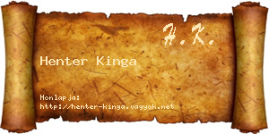 Henter Kinga névjegykártya