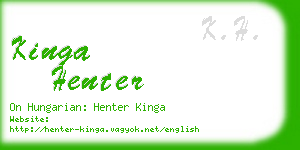kinga henter business card